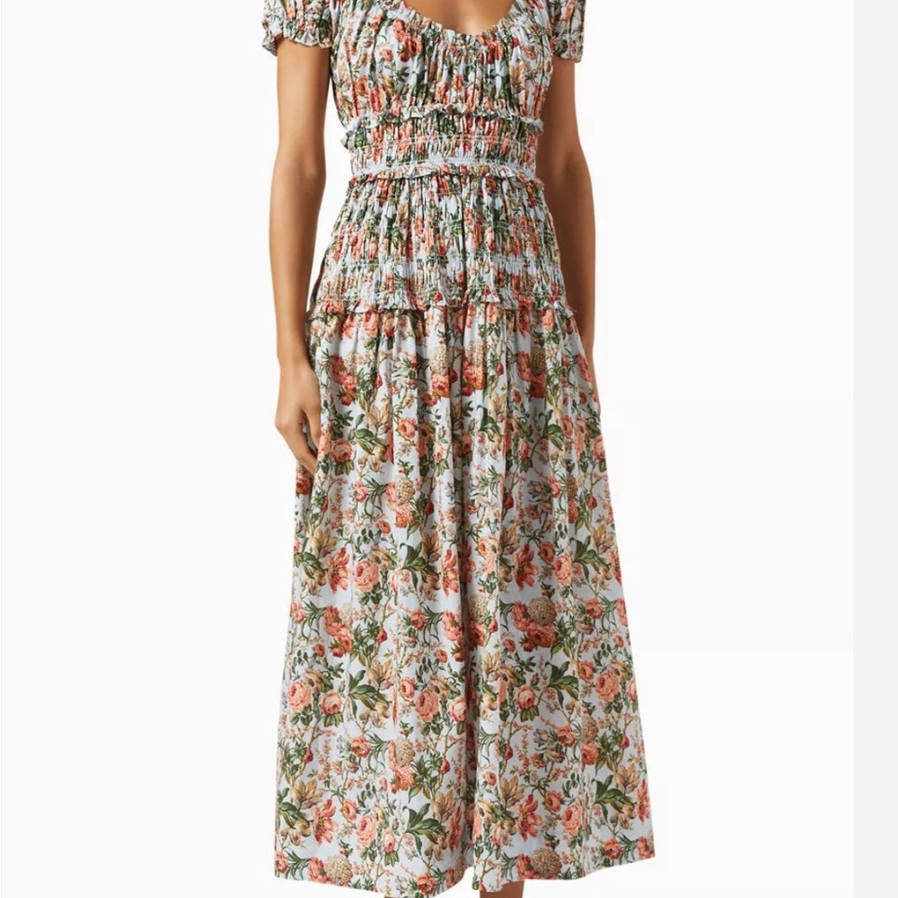 Doen Floral Smocked Midi Dress - Picture 2 of 8